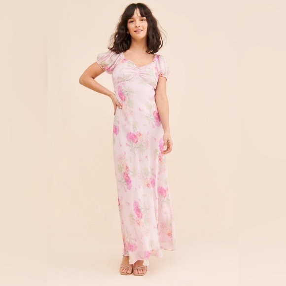 LOVESHACKFANCY RARE Madara Silk Bombay Petal Pink Floral...